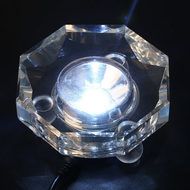 Crystal Plastic Unique Silver Crafts Stand Base Display Laser Round LED Light